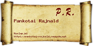 Pankotai Rajnald névjegykártya